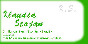klaudia stojan business card